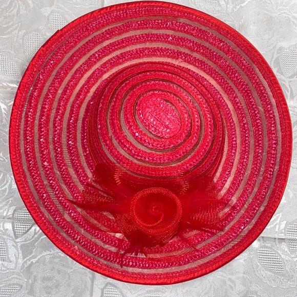 Accessories - SUMMER HAT WITH MESH RIBBON & BOW